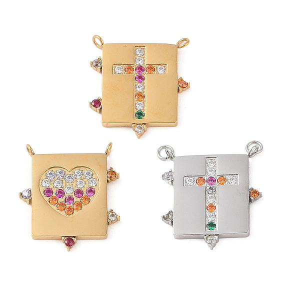 Разноцветные подвески из микропаве из нержавеющей стали с кубическим цирконием