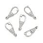 SHEGRACE Brass Micro Pave Clear Cubic Zirconia Spring Gate Clasps, Lead Free & Cadmium Free & Nickel Free