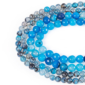 2 нити 2 стили окрашенные натуральные нити агата с веной дракона, круглые