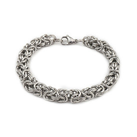 201 Stainless Steel Byzantine Chain Bracelets for Men