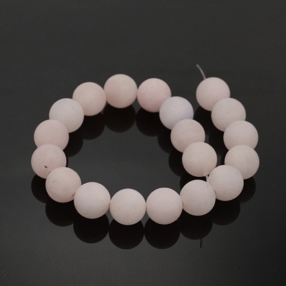 Frosted Natural Rose Quartz Round Bead Strands