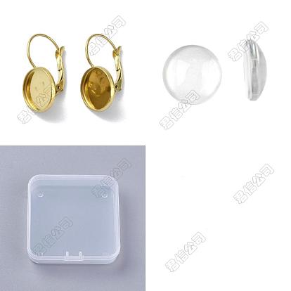 DIY Halbrund 304 Schmucksets für Leverback-Ohrringe aus Edelstahl und Glas