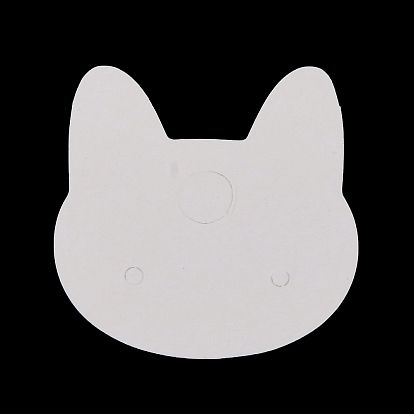 100Pcs Cat Head Shape Paper Jewelry Earring Display Cards