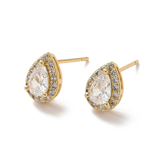 Серьги-капли из прозрачного кубического циркония, долговечные украшения из латуни с покрытием для женщин, без кадмия и без свинца