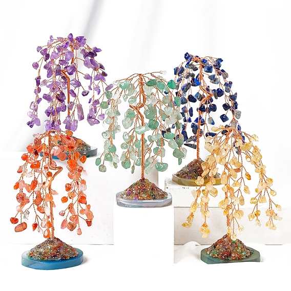 Украшения из натурального драгоценного камня дерево жизни, Медная проволока, энергетический камень фэн-шуй, подарок для женщин и мужчин, медитация