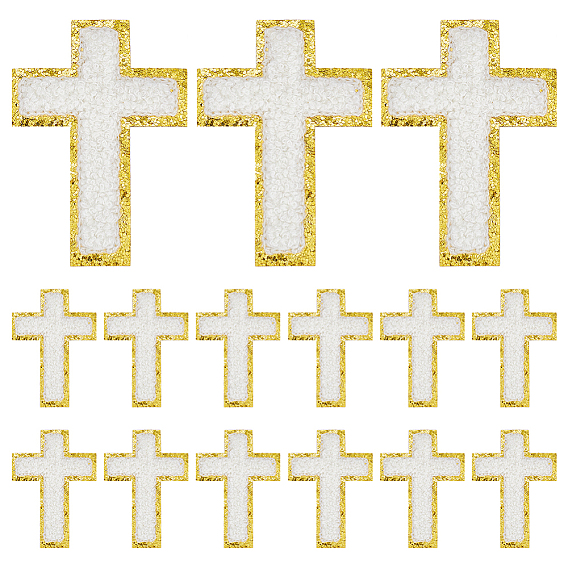 15 шт. нашивки на полотенце с вышивкой, приклеиваемые утюгом/пришиваемые, аппликация, значки, для одежды, платье, шляпа, джинсы, украшения своими руками, крестик