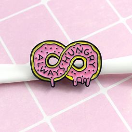Sweet Pink Enamel Pin for the Always Hungry with Infinity Symbol Design