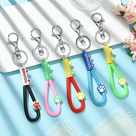 Брелок из ПВХ и сплава железа с застежкой-клешней в виде кошачьей лапы