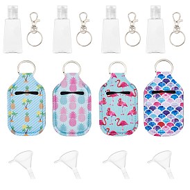 Gorgecraft DIY Travel Bottle Set Kits, with Hand Sanitizer Keychain Holders, with Transparent Plastic Squeeze Bottles, Alloy Swivel Clasps