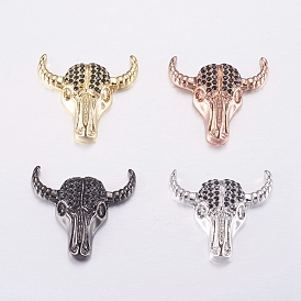 Brass Micro Pave Cubic Zirconia, OX-Head