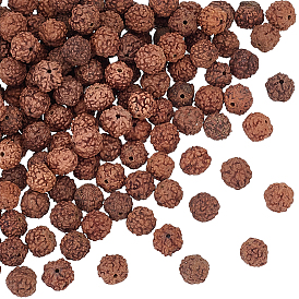 180Pcs Undyed Natural Rudraksha Beads, Round