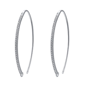 925 серебристый серебристый мостовой кубический крючок из циркония, с печатью 925