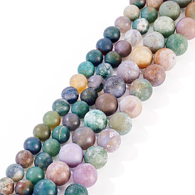 2нити 2 стили натуральные индийские агаты бусины нити, матовые, окрашенная и подогревом, круглые