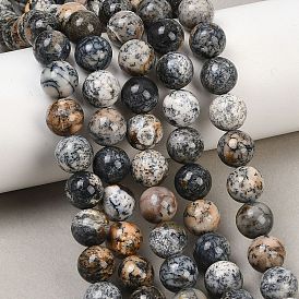 Нити из натуральных черных африканских опалов, гладкий круглый