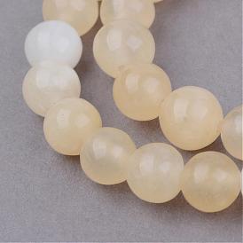 Natural Yellow Jade Beads Strands, Round