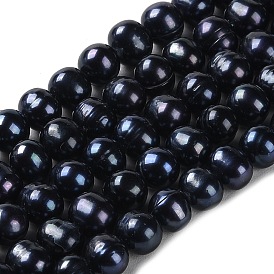 Natural Cultured Freshwater Pearl Beads Strands, Potato, Grade 2A+, Dyed