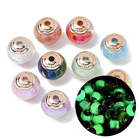 Непрозрачная светящаяся смола и пластиковые шарики CCB, круг с руной, с блеском порошок