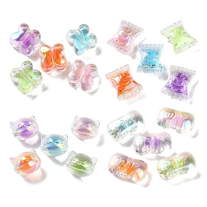 УФ-покрытие радужными переливающимися акриловыми бусинами, бусина в бусине