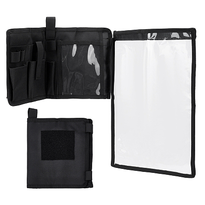 1Тканевая и пластиковая сумка для хранения инструментов, сумка для карт, прямоугольные, с латунным карабином с фиксатором 1шт.