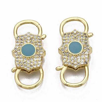 Застежки из латунной эмали, с четким кубического циркония, без никеля 