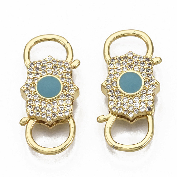 Застежки из латунной эмали, с четким кубического циркония, без никеля 