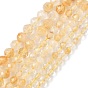 Нагретые нити из натуральных цитриновых бусин, круглые, граненые