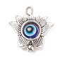 Tibetan Style Alloy Pendants, with Evil Eye Resin Beads, Flower