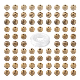 100Pcs 8mm Natural Picture Jasper Beads, with 10m Elastic Crystal Thread, for DIY Stretch Bracelets Making Kits