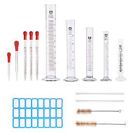 Glass Measuring Cups, Graduated Tube, Glass Dropper, Transfer Graduated Pipettes and Length Chemistry Test Tube Bottle Wash Cleaning Brush