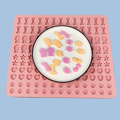 DIY Food Grade Silicone Molds, Fondant Molds, Resin Casting Molds, for Chocolate, Candy, Bone & Heart & Fish