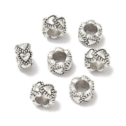 Сплавочные европейские бусины, бусины с большим отверстием, рондель, 10x6 мм, отверстие : 5 мм