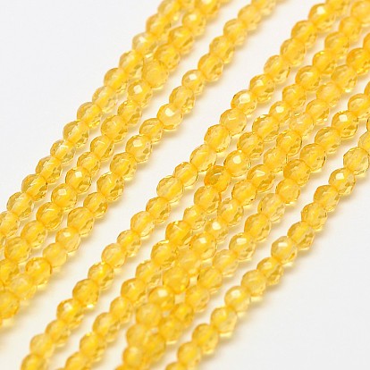 Природные пьезоэлектрические кварцевые бусины нити, имитация цитрин, граненые круглые