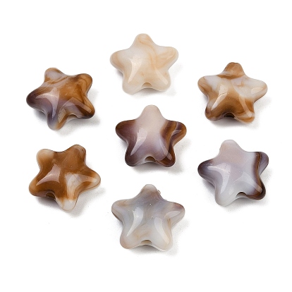 Непрозрачные акриловые бусины, звезда, два тона