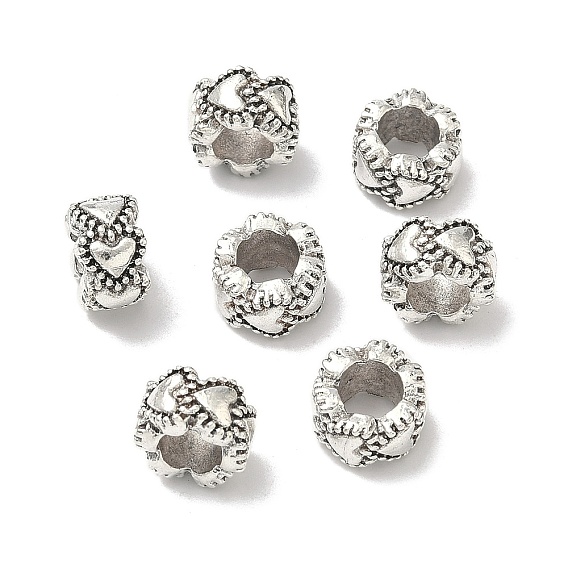 Сплавочные европейские бусины, бусины с большим отверстием, рондель, 10x6 мм, отверстие : 5 мм