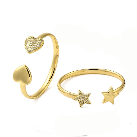 Браслеты-манжеты из циркония с покрытием из латуни и микропаве, реальный 18 k позолоченный, без кадмия и без свинца, долговечный