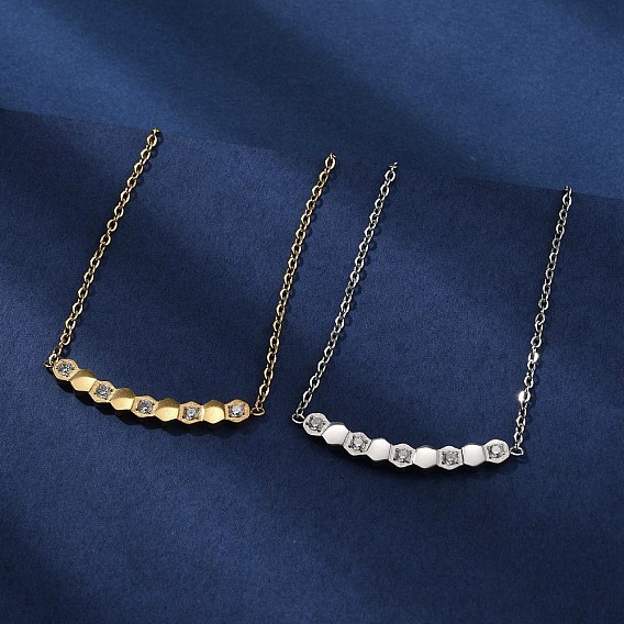 304 кулон ожерелья из нержавеющей стали шестигранные, ионное покрытие (ip)