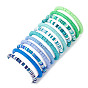 12Pcs 12 Color Polymer Clay Heishi Surfer Stretch Bracelets Set, Dyed Synthetic Turquoise Sea Turtle Stackable Bracelets