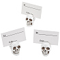 Skull Resin Name Card Holder, Photo Memo Holders, for Wedding, Birthday Party Table Number Sign
