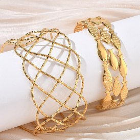 304 из нержавеющей стали манжеты браслеты, широкие браслеты для женщин