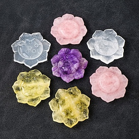 Натуральный драгоценный камень лотос скульптура дисплей украшения, для украшения рабочего стола домашнего офиса