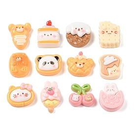 Animal Dessert Opaque Resin Imitation Food Decoden Cabochons, Bread & Ice Cream & Biscuit, Mixed Shapes