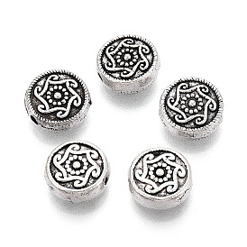 Сплавочные овальные бусины тибетского стиля , плоско-круглые