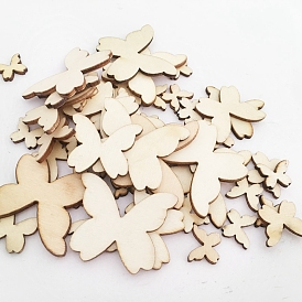 Undyed Wood Display Decorations, Home Decorations, Butterfly