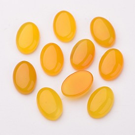 Qualité d'une agate jaune naturelle cabochons ovales, teint
