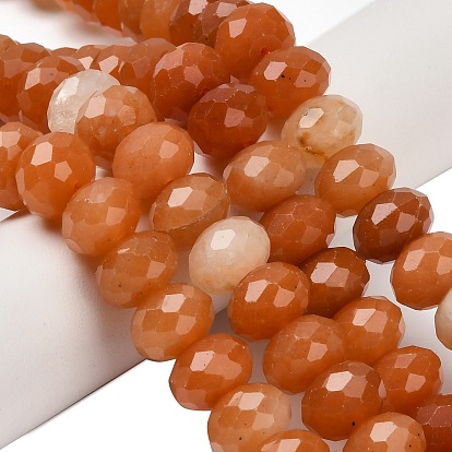 Натуральный красный авантюрин бисер нитей, рондель, граненые