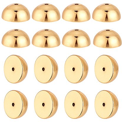 8 шт. Латунные гайки для ушей, полукруглые спинки ушей