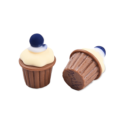 Opaque Resin Decoden Cabochons, Imitation Food, Cupcake with Heart