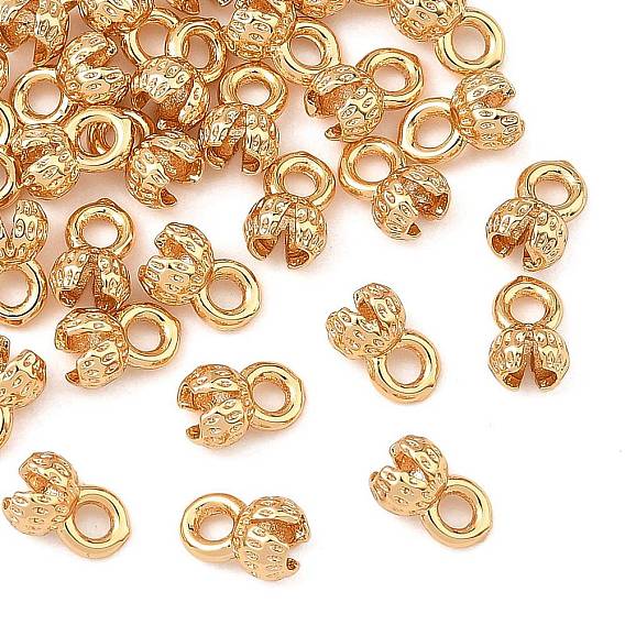 SHEGRACE Brass Bead Tips, Knot Covers, Round, Cadmium Free & Lead Free & Nickel Free