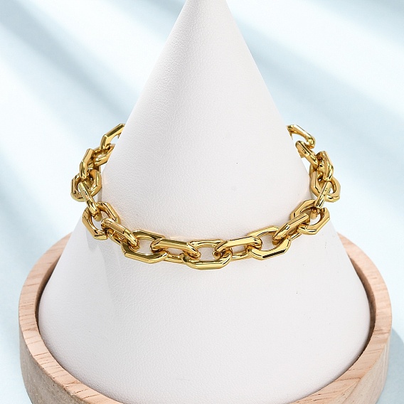 304 браслеты-цепочки из прямоугольных звеньев нержавеющей стали для женщин