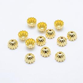 Brass Bead Caps, Real 18K Gold Plated, Cadmium Free & Nickel Free & Lead Free